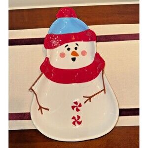 Living Quarters Snowman Serving Plate for Christmas Holiday